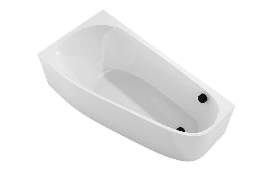 PROJECTA MONOLITH 156 x 77 x 60 cm Premium Left & Right-Side Acrylic Bathtub with Monolithic Construction – by Polysan