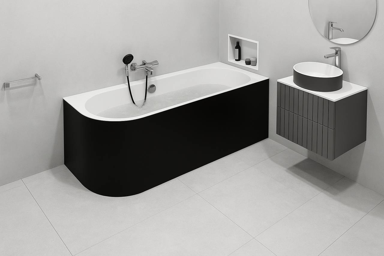 VIVA R MONOLITH 170×75×60 cm Asymmetric Bathtub – Manufactured by Polysan