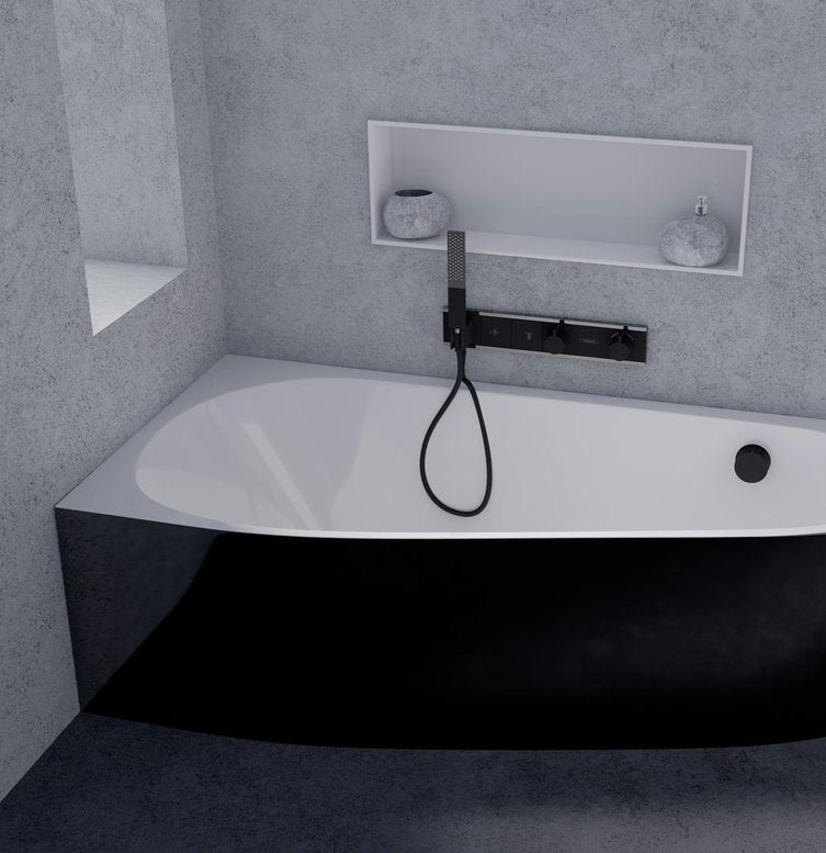 PROJECTA MONOLITH  156 x 77 x 60 cm Premium Left & Right-Side Acrylic Bathtub with Monolithic Construction – by Polysan