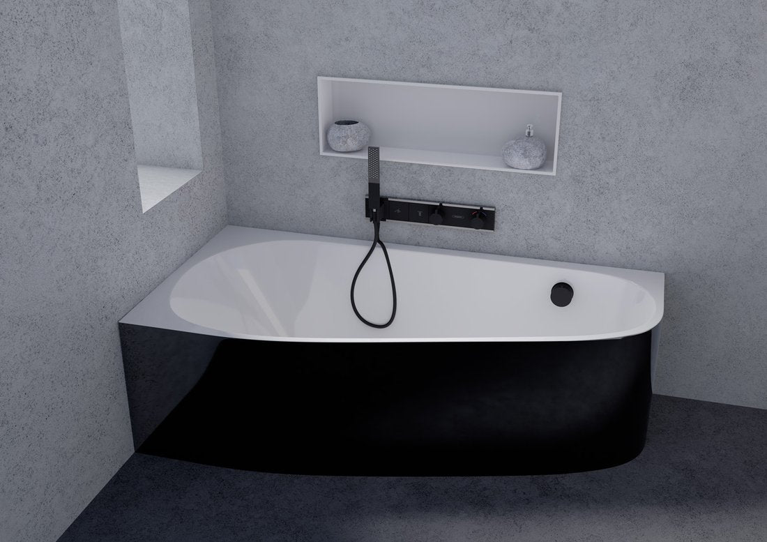 PROJECTA MONOLITH  156 x 77 x 60 cm Premium Left & Right-Side Acrylic Bathtub with Monolithic Construction – by Polysan