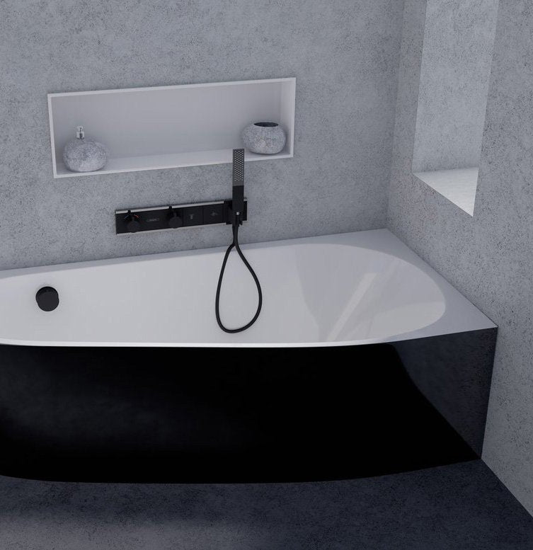 PROJECTA MONOLITH  156 x 77 x 60 cm Premium Left & Right-Side Acrylic Bathtub with Monolithic Construction – by Polysan