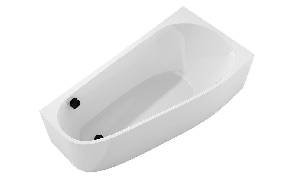 PROJECTA MONOLITH  156 x 77 x 60 cm Premium Left & Right-Side Acrylic Bathtub with Monolithic Construction – by Polysan