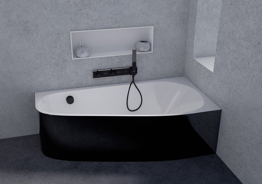PROJECTA MONOLITH  156 x 77 x 60 cm Premium Left & Right-Side Acrylic Bathtub with Monolithic Construction – by Polysan